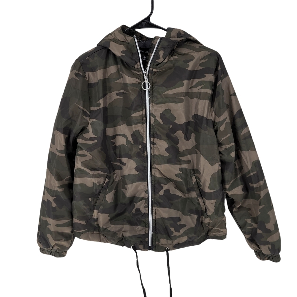 New Look Men's Full Zip Camo Patterned Hoodie Jacket - S